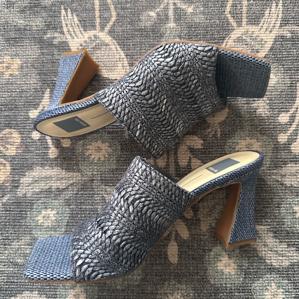 Dolce Vita Novis Sandal heels in blue woven material - Picture 6 of 9